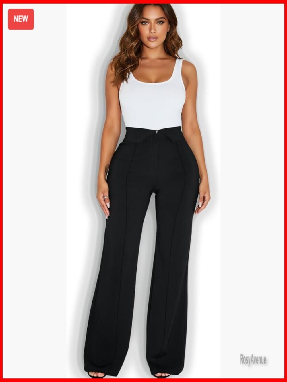 High Waisted Wide Leg Work Pants Stretch Wrinkle Free Business Casual